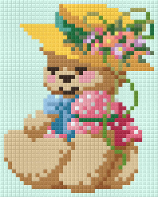 Country Girl Bear One [1] Baseplate PixelHobby Mini-mosaic Art Kit